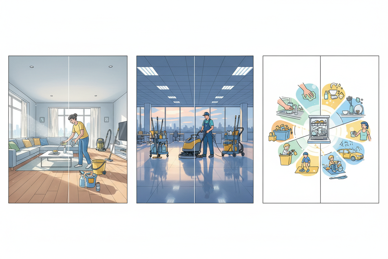 Haushalt, Gewerbe, Alltag – warum Reinigung unterschiedlich gedacht werden muss